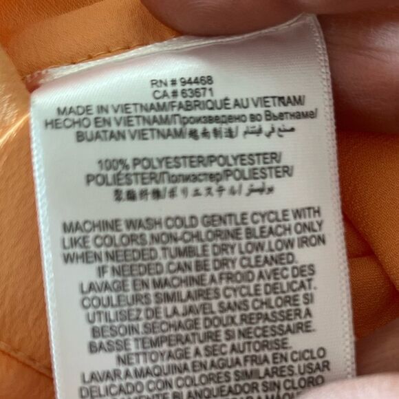 BCBG MAXAZRIA light orange/yellow asymmetrical wrap skirt, side zipper, XS - Picture 10 of 13